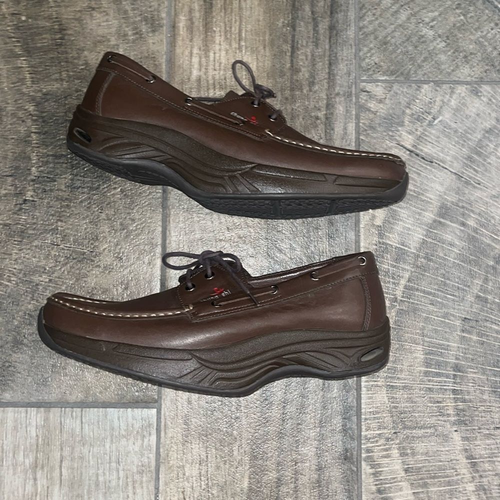 Chung Shi brown leather lace up walking loafers